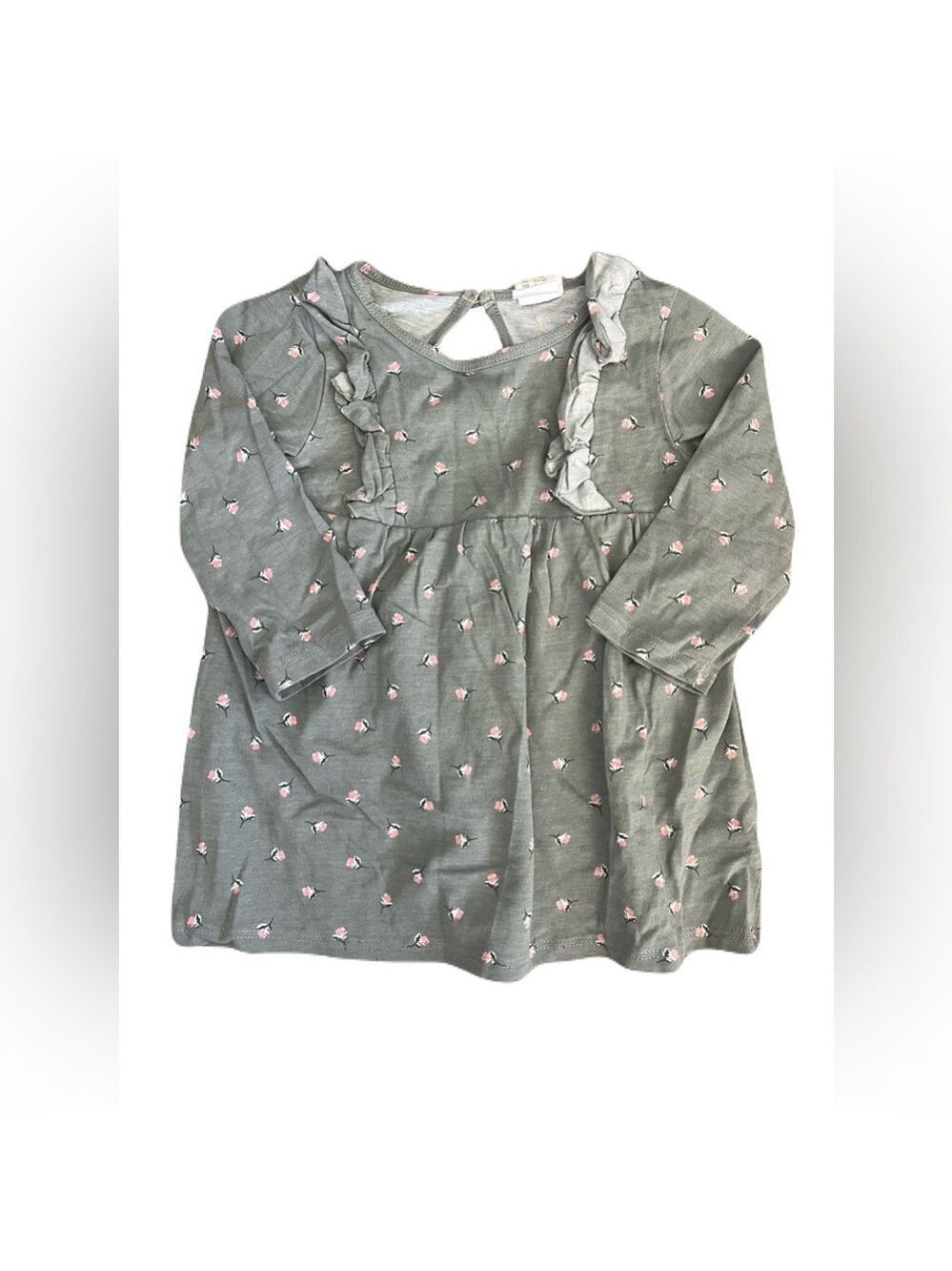 🩵 4/$20 H&M Gray Dress with Pink Floral Pattern